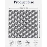 Sanganer Black & White Zebra Print Cotton Bandana - Image 9