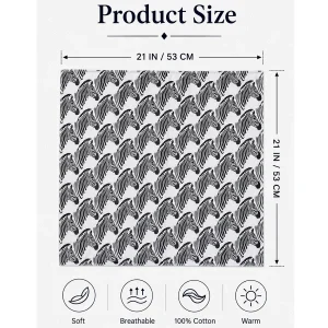 Sanganer Black & White Zebra Print Cotton Bandana - Image 9