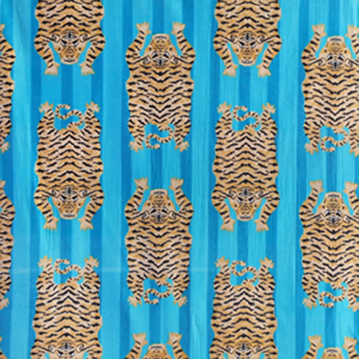 sanganer-print-cotton-fabric-turquoise-tiger-running-cloth SPCF-390 (1) Sanganer Print Cotton Fabric Turquoise Tiger Running Cloth - Image 1