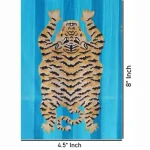 Sanganer Print Cotton Fabric Turquoise Tiger Running Cloth - Image 5