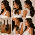 Women Black Leopard Print Cotton Bandana – Hair Wrap & Neck Scarf - Image 9