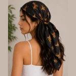 Women Black Tiger Cotton Hair Wrap Bandana Scarf