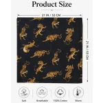 Women Black Tiger Cotton Hair Wrap Bandana Scarf - Image 9