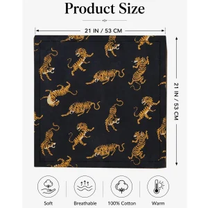 Women Black Tiger Cotton Hair Wrap Bandana Scarf - Image 9
