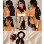 Women Black Tiger Cotton Hair Wrap Bandana Scarf - Image 7