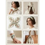 Women Pineapple Bird Print Cotton Bandana 21" - Image 7