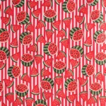 Women Red Watermelon Print Cotton Fabric 2.5 Yard