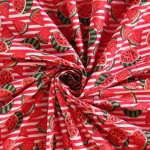 Women Red Watermelon Print Cotton Fabric 2.5 Yard - Image 4