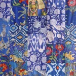 100% Cotton Fabric Blue Patchwork Hand Block Printed 2.5 Yards