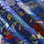 100% Cotton Fabric Blue Patchwork Hand Block Printed 2.5 Yards - Image 2