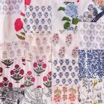 3 Yard Bohemian Cotton Fabric White Patchwork Dress Material