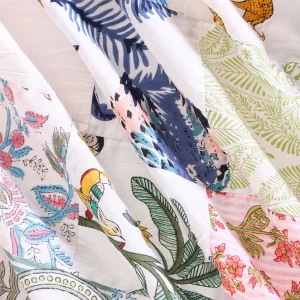 3 Yard Bohemian Cotton Fabric White Patchwork Dress Material - Image 3