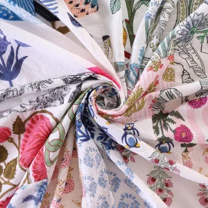 3 Yard Bohemian Cotton Fabric White Patchwork Dress Material - Image 4