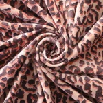 5 Yard Leopard Animal Print Velvet Fabric Beige 44" Wide - Image 4