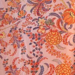 Beige Velvet Fabric Multi Mughal Flower 44" Wide Sewing