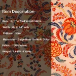 Beige Velvet Fabric Multi Mughal Flower 44" Wide Sewing - Image 5