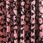 Black Velvet Fabric Floral Print Dress Making Sewing Clothes - Image 2