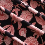 Black Velvet Fabric Floral Print Dress Making Sewing Clothes - Image 3