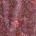 Handmade Brown Velvet Fabric Boho Paisley Print
