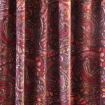 Handmade Brown Velvet Fabric Boho Paisley Print - Image 2