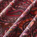 Handmade Brown Velvet Fabric Boho Paisley Print - Image 3