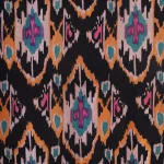 Luxury Handmade Jaipur Soft Velvet Fabric Black Ikat Print
