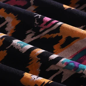 Luxury Handmade Jaipur Soft Velvet Fabric Black Ikat Print - Image 3