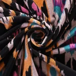 Luxury Handmade Jaipur Soft Velvet Fabric Black Ikat Print - Image 4