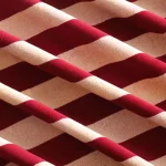 Maroon Beige Striped Print Sewing Velvet Fabric 44" - Image 3