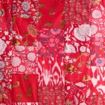 Red Patchwork Cotton Fabric By 5 Yard Block Print